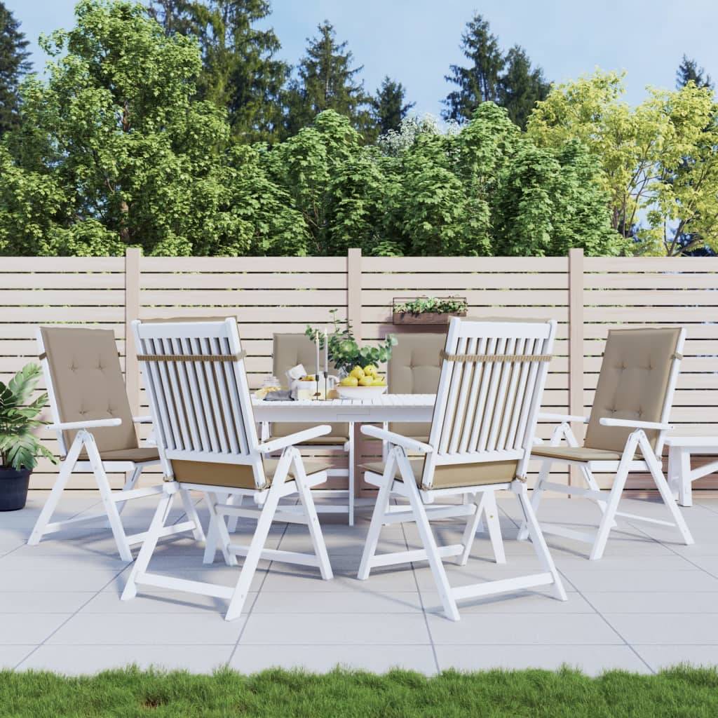 vidaXL Gartenstuhlauflagen für Hochlehner 6Stk. Taupe 120x50x3cm Stoff