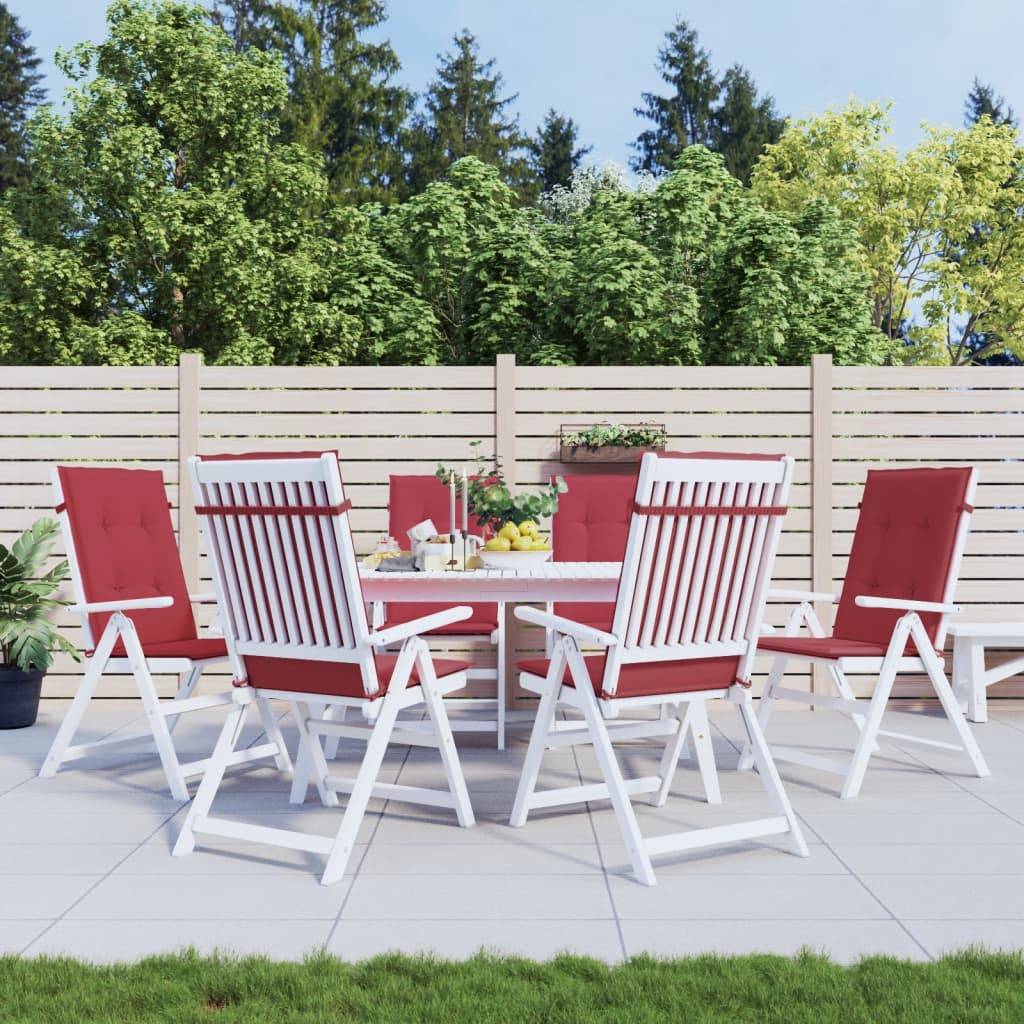 vidaXL Gartenstuhlauflagen für Hochlehner 6 Stk. Weinrot 120x50x3 cm