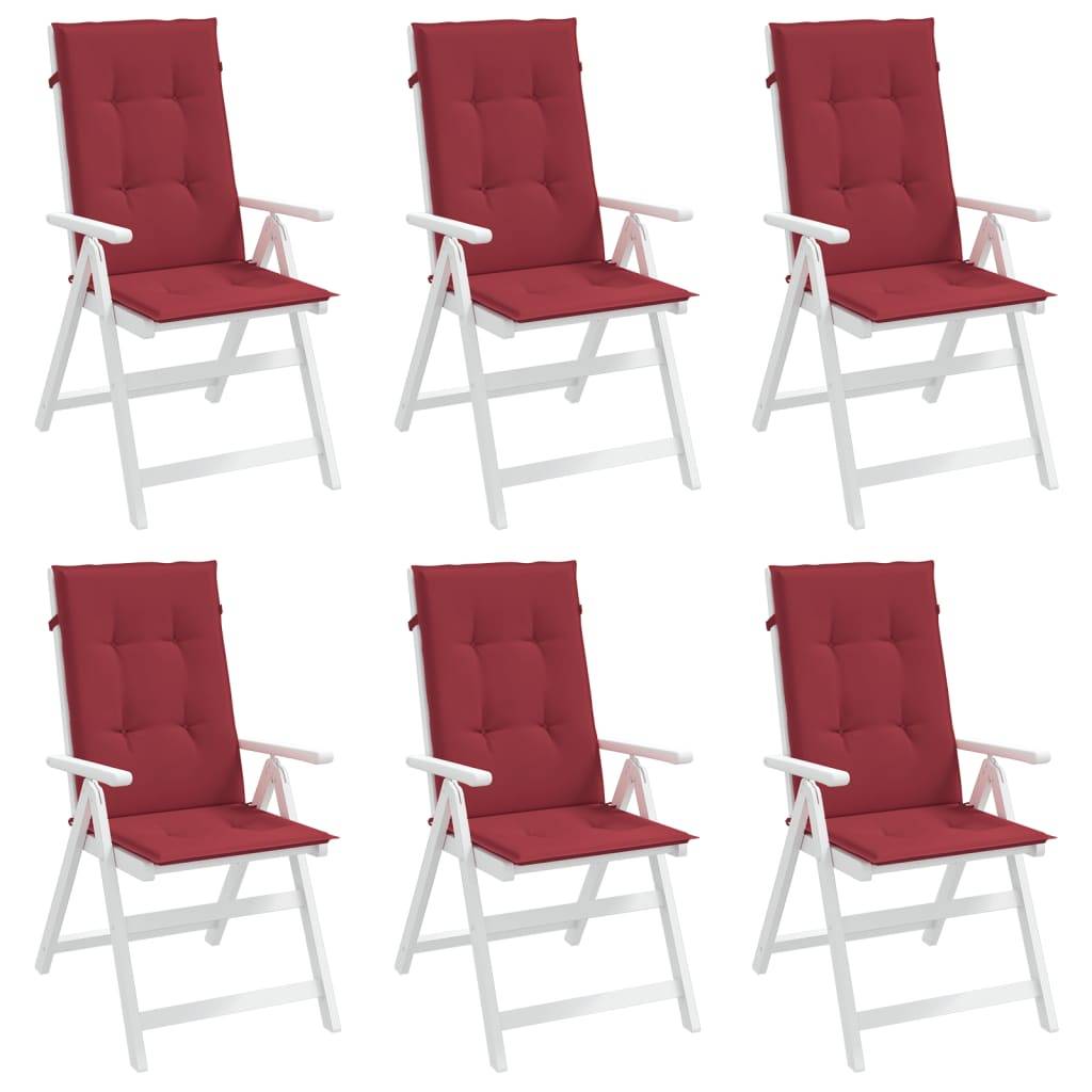 vidaXL Gartenstuhlauflagen für Hochlehner 6 Stk. Weinrot 120x50x3 cm