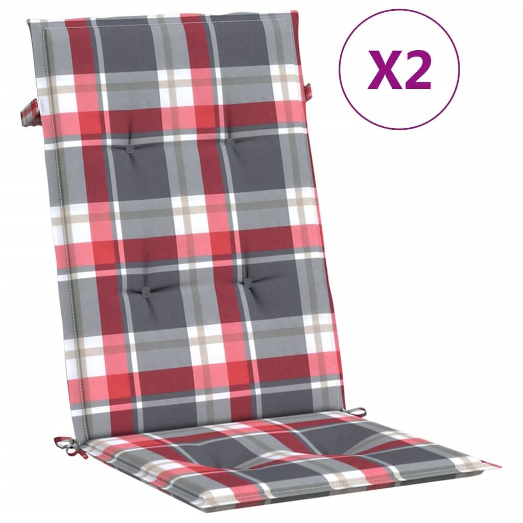 vidaXL Gartenstuhlauflagen für Hochlehner 2 Stk. 120x50x3 cm Stoff