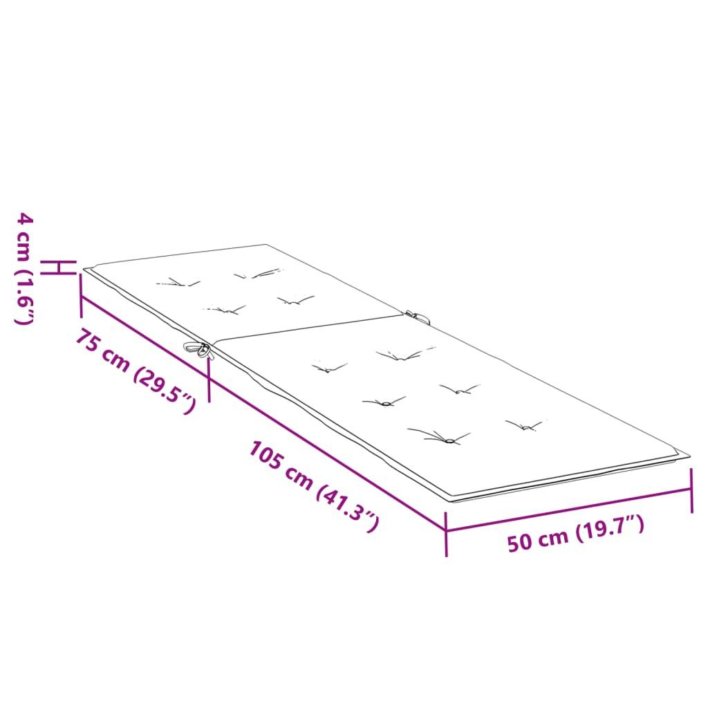 vidaXL Liegestuhl-Auflage Anthrazit (75+105)x50x4 cm