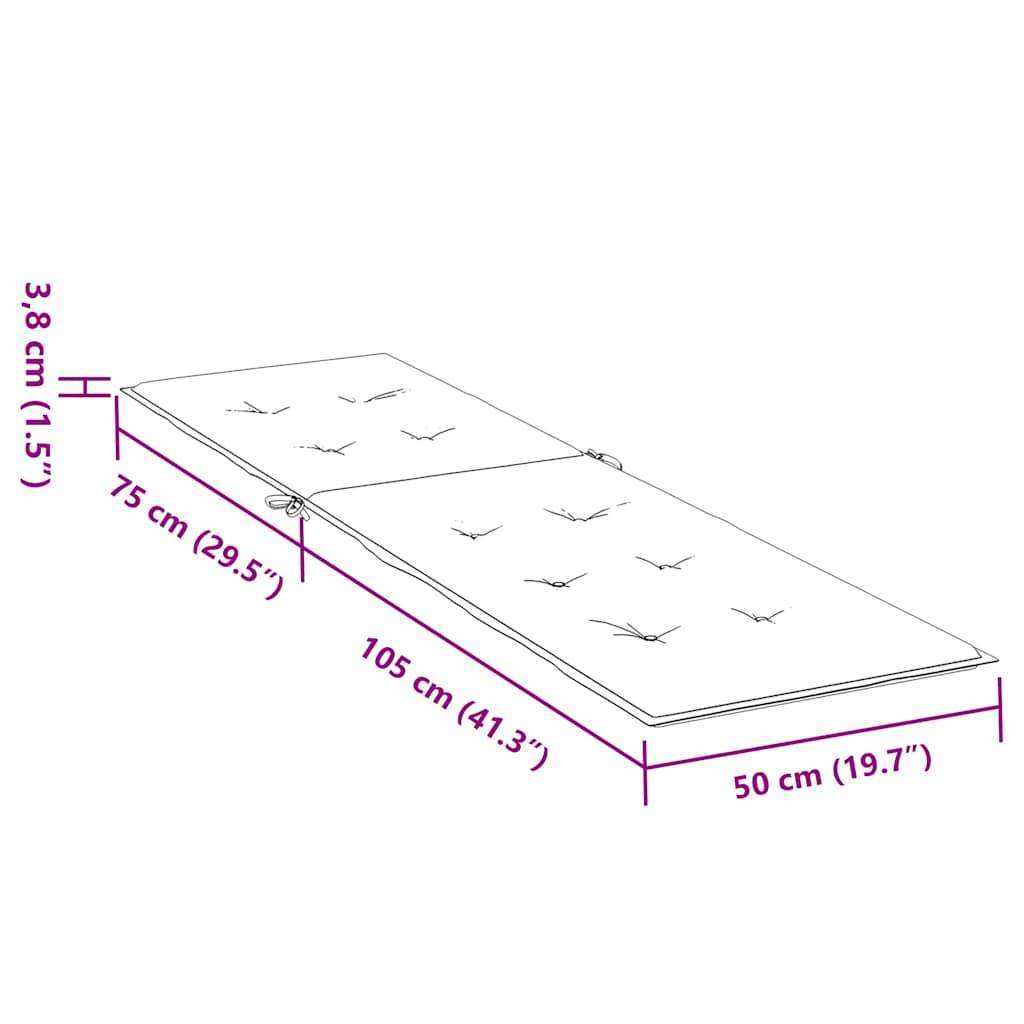 vidaXL Liegestuhl-Auflage Weinrot (75+105)x50x4 cm