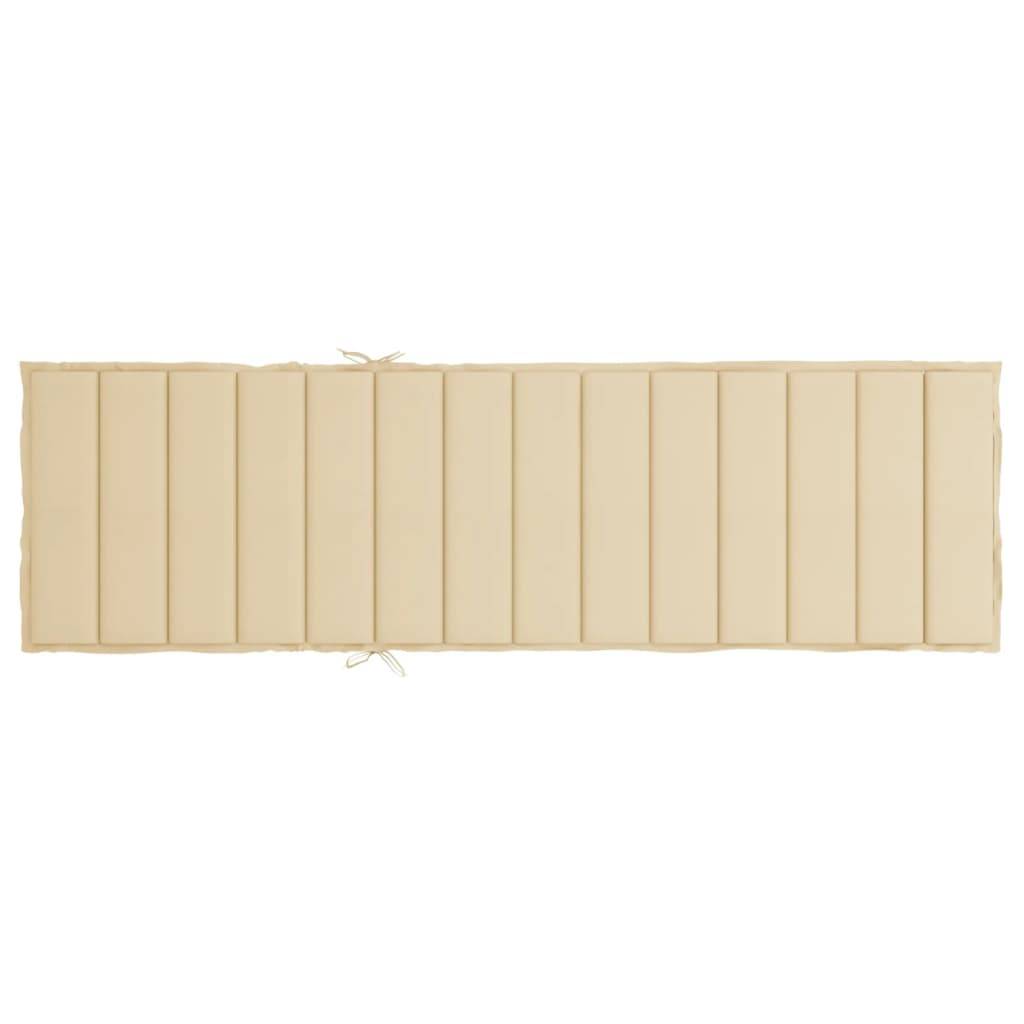 vidaXL Sonnenliegen-Auflage Beige 200x70x3 cm Oxford-Gewebe