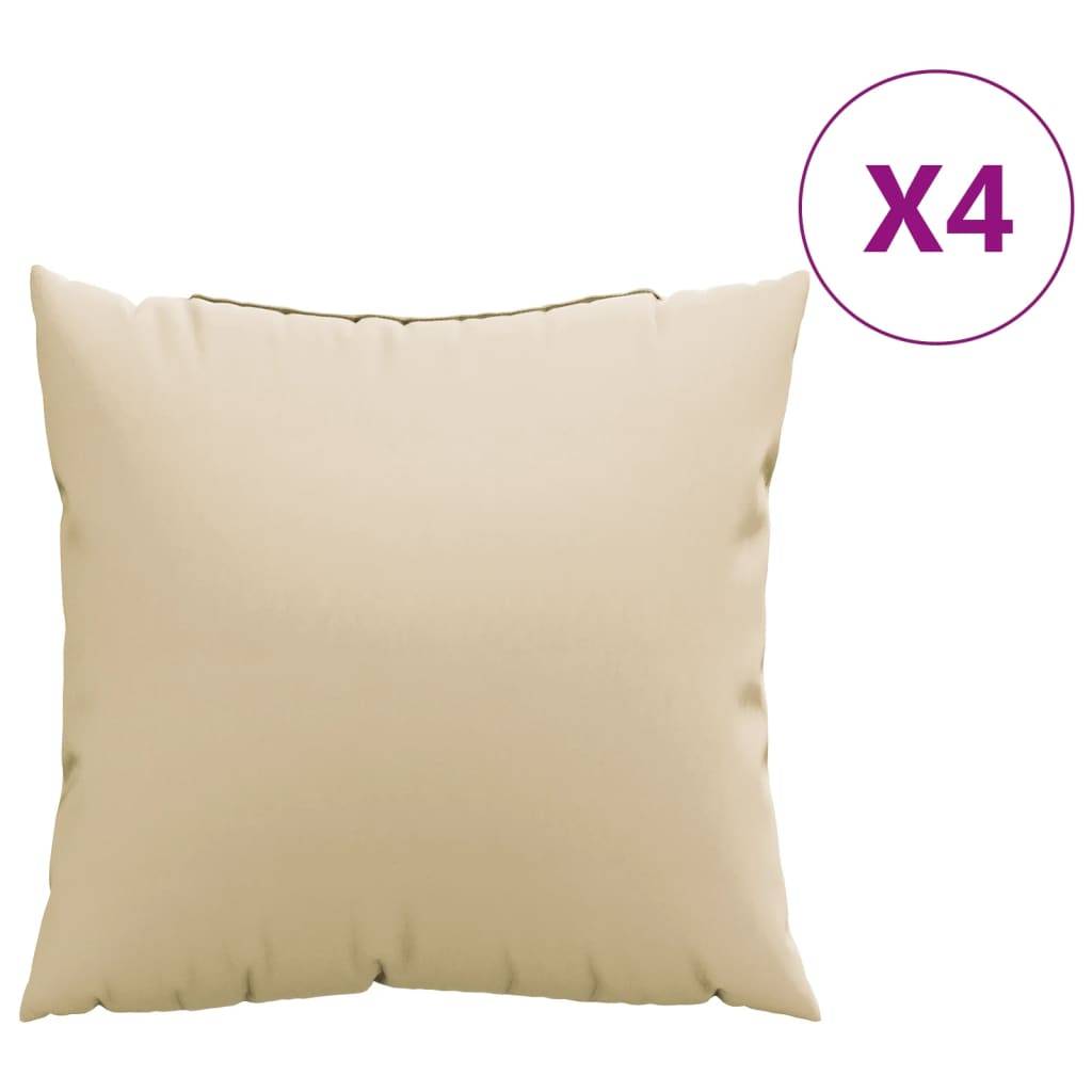 vidaXL Sofakissen 4 Stk. Beige 50x50 cm Stoff