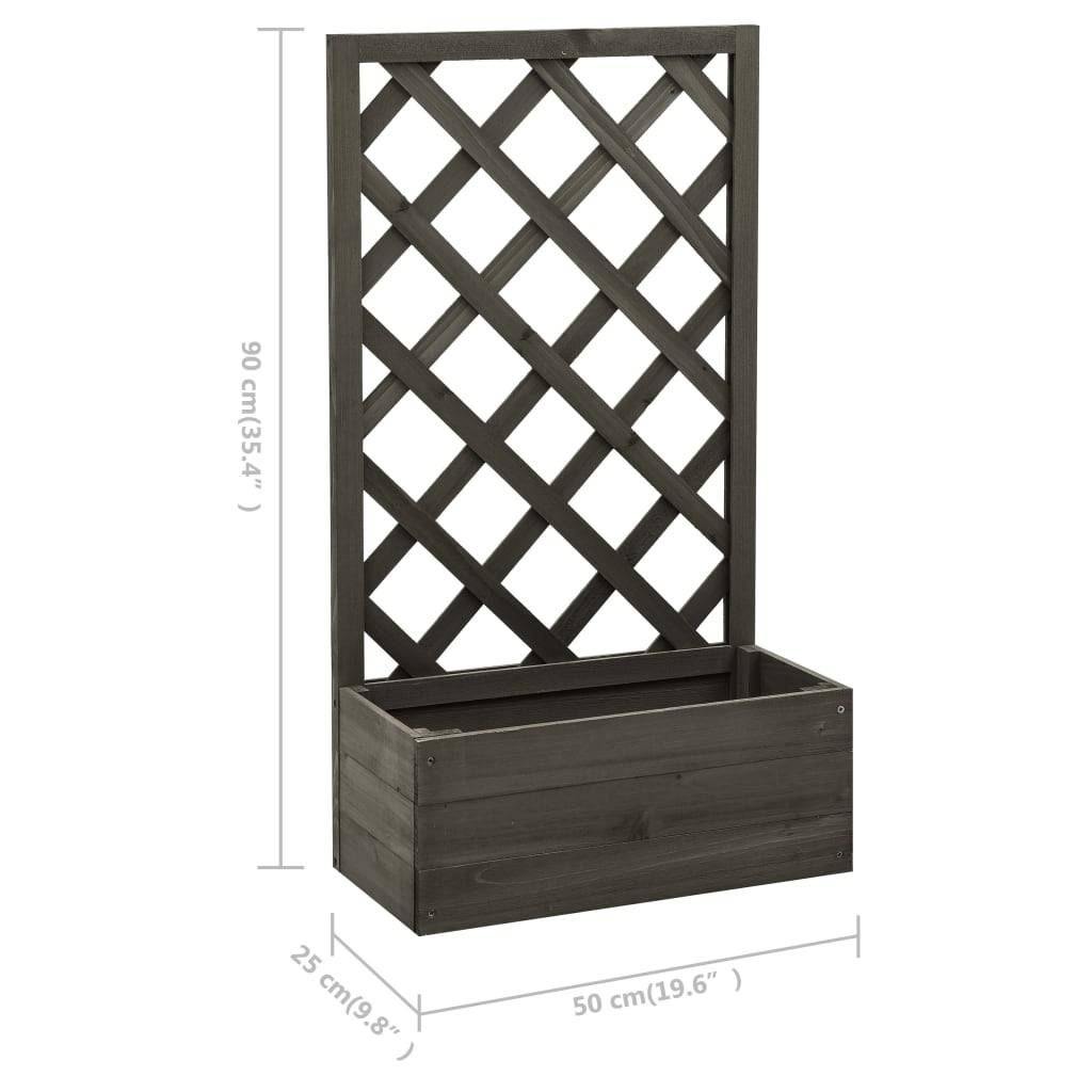 vidaXL Garten-Spalier mit Blumenkasten Grau 50x25x90 cm Tannenholz