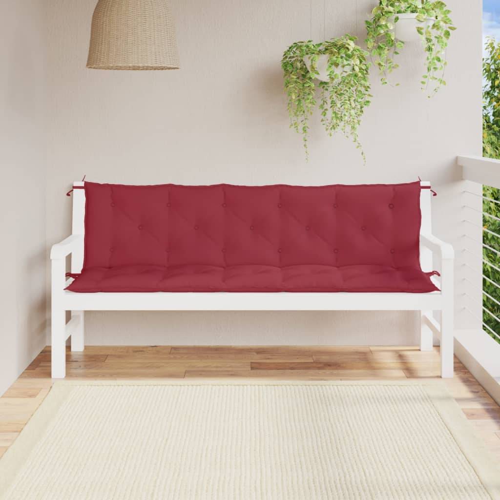 vidaXL Gartenbank-Auflagen 2 Stk. Weinrot 180x50x7 cm Oxford-Gewebe