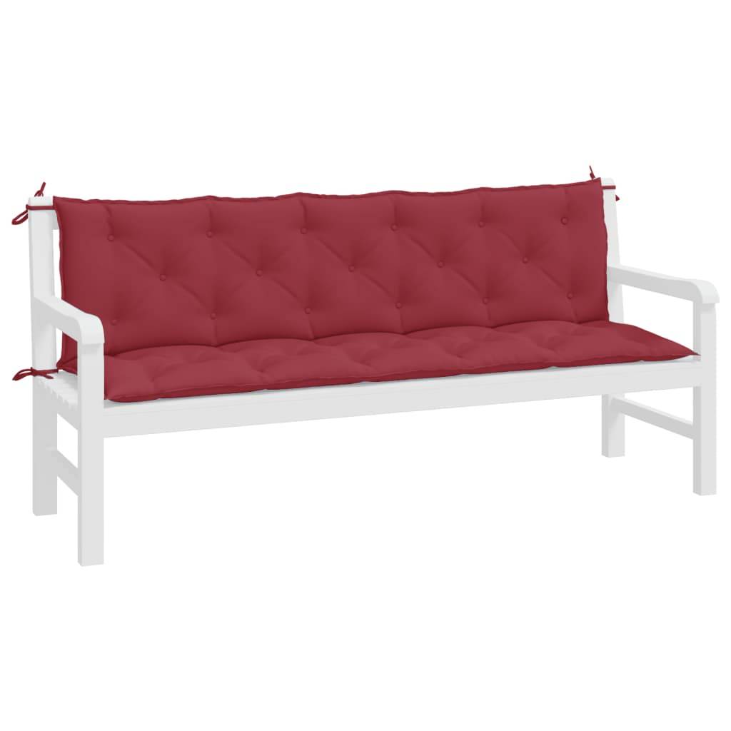 vidaXL Gartenbank-Auflagen 2 Stk. Weinrot 180x50x7 cm Oxford-Gewebe