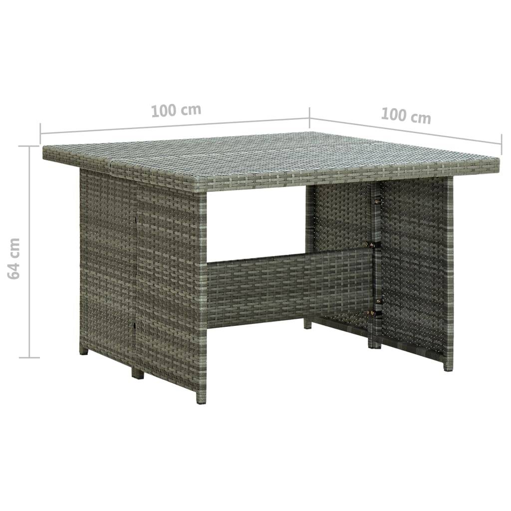 vidaXL 6-tlg. Garten-Lounge-Set mit Auflagen Poly Rattan Grau