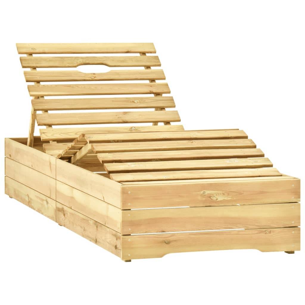 vidaXL Sonnenliege mit Tisch Grün Imprägniertes Kiefernholz