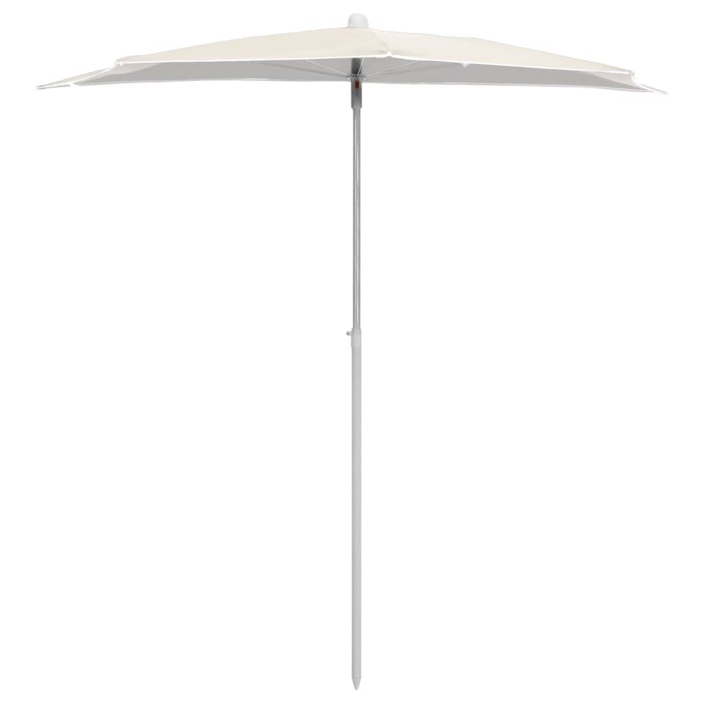 vidaXL Halb-Sonnenschirm mit Mast 180x90 cm Sandfarbe