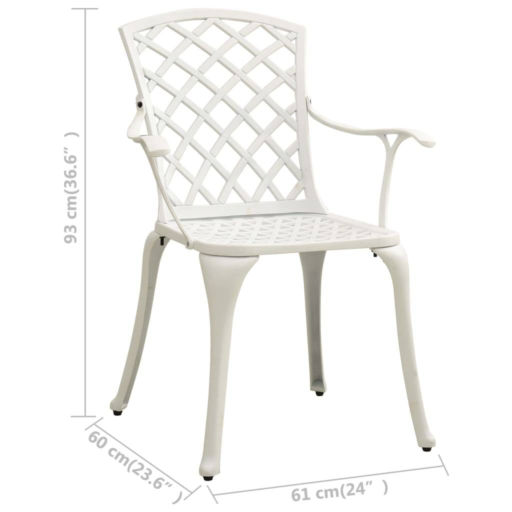 vidaXL 5-tlg. Bistro-Set Aluminiumguss Weiß