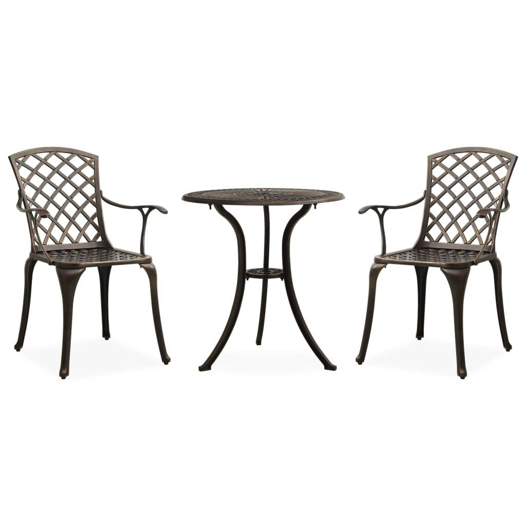 vidaXL 3-tlg. Bistro-Set Aluminiumguss Bronzen