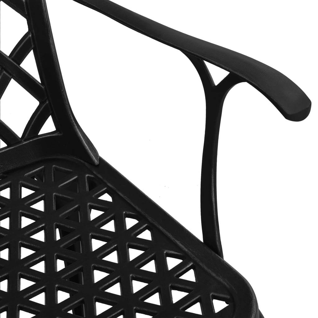 vidaXL 3-tlg. Bistro-Set Aluminiumguss Schwarz