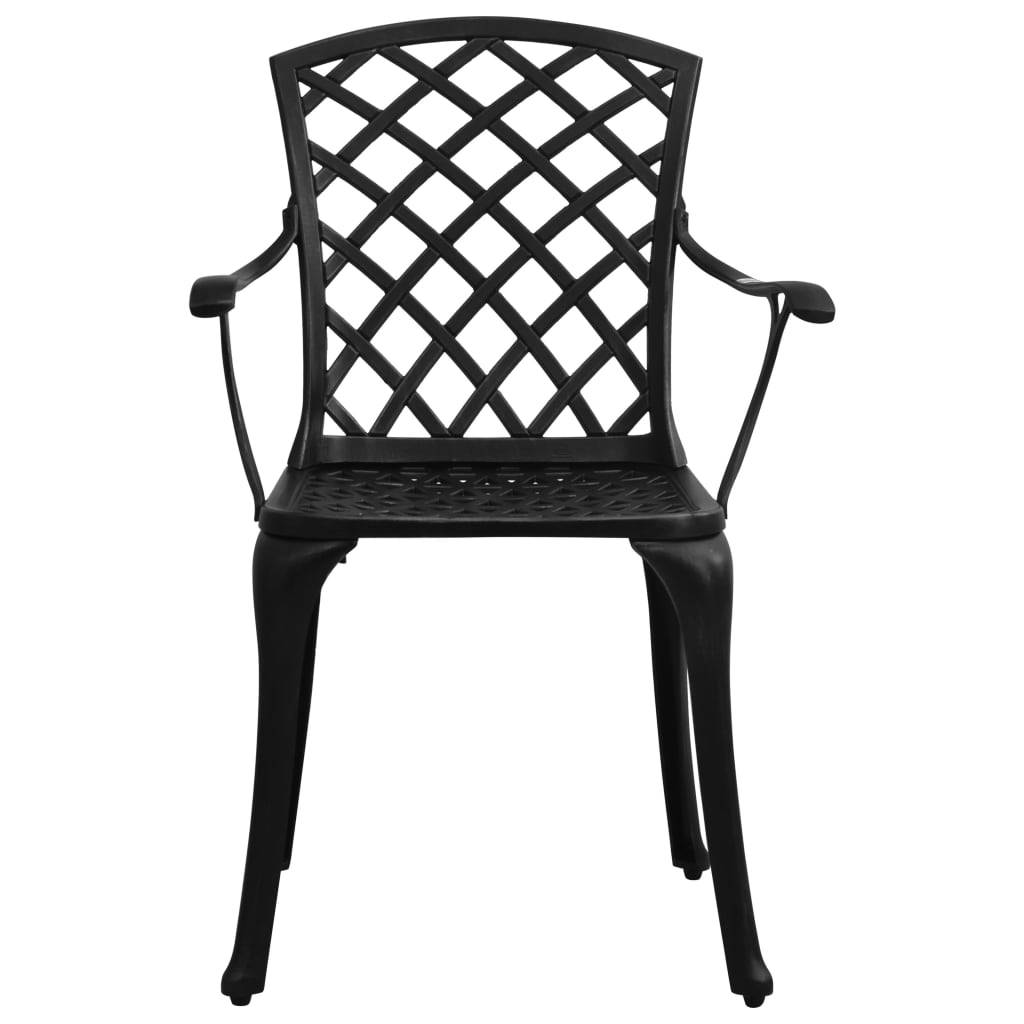 vidaXL 3-tlg. Bistro-Set Aluminiumguss Schwarz