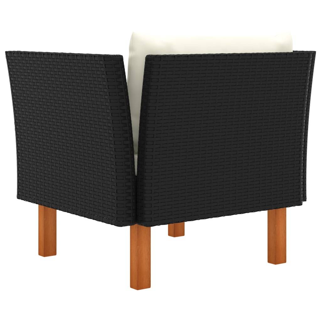 vidaXL Gartensofa Poly Rattan und Eukalyptus Massivholz