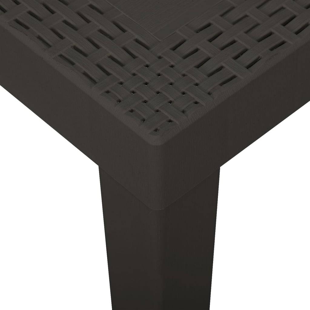 vidaXL Gartentisch Anthrazit 79x65x72 cm Kunststoff