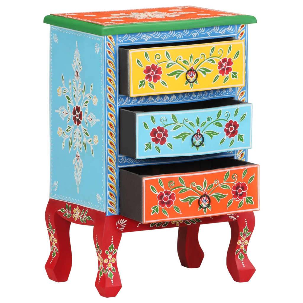 vidaXL Nachttisch Handbemalt 40x30x60 cm Mango Massivholz