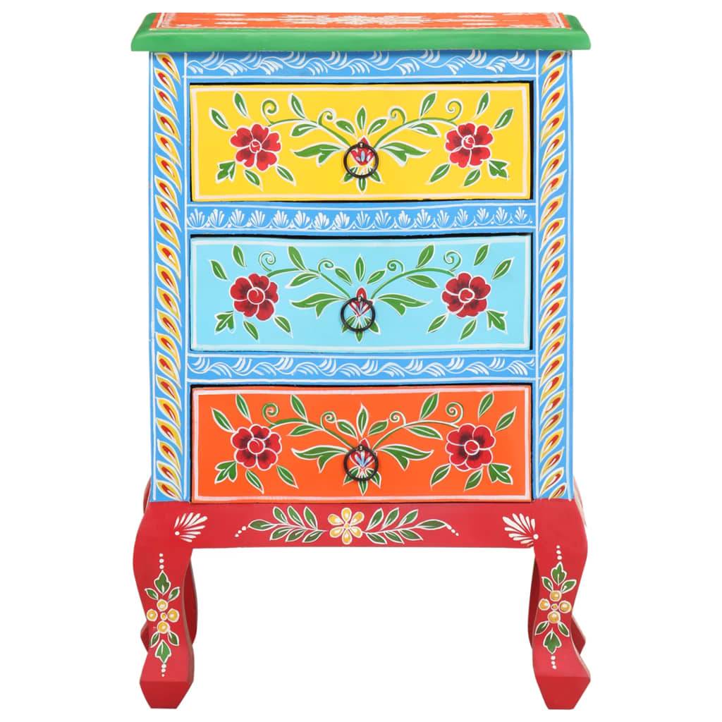 vidaXL Nachttisch Handbemalt 40x30x60 cm Mango Massivholz