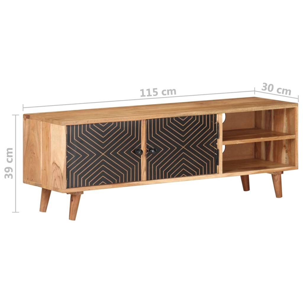 vidaXL TV-Schrank 115x30x39 cm Massivholz Akazie