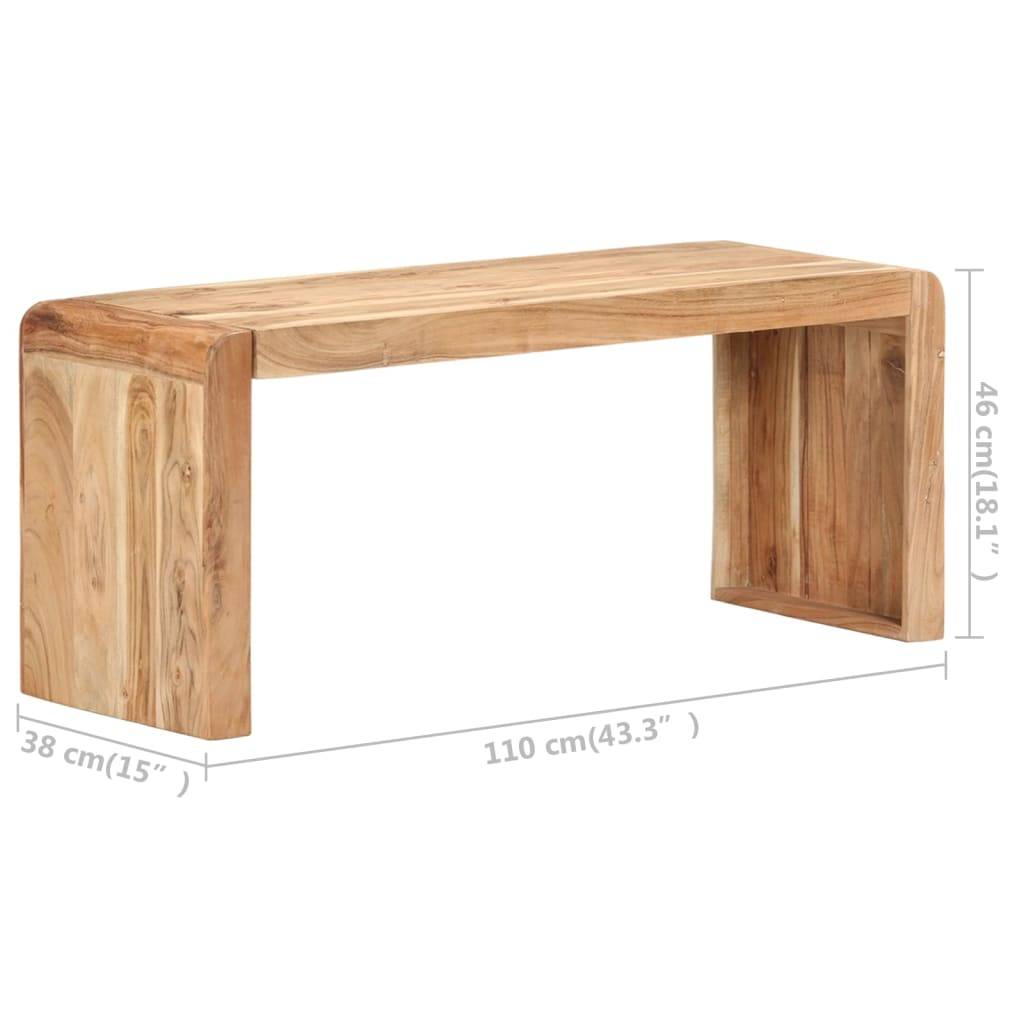 vidaXL Bank 110x38x46 cm Massivholz Akazie