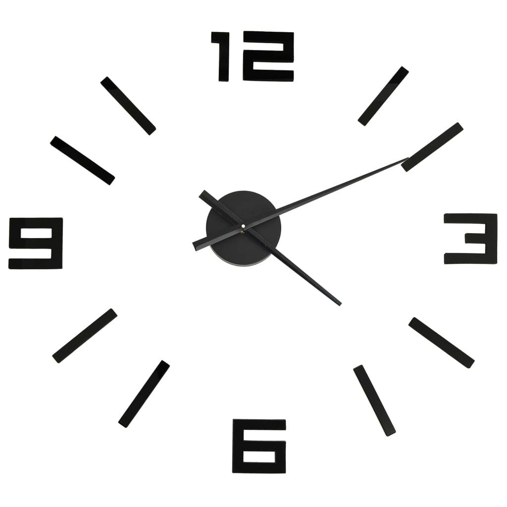 vidaXL 3D-Wanduhr Modernes Design Schwarz 100 cm XXL