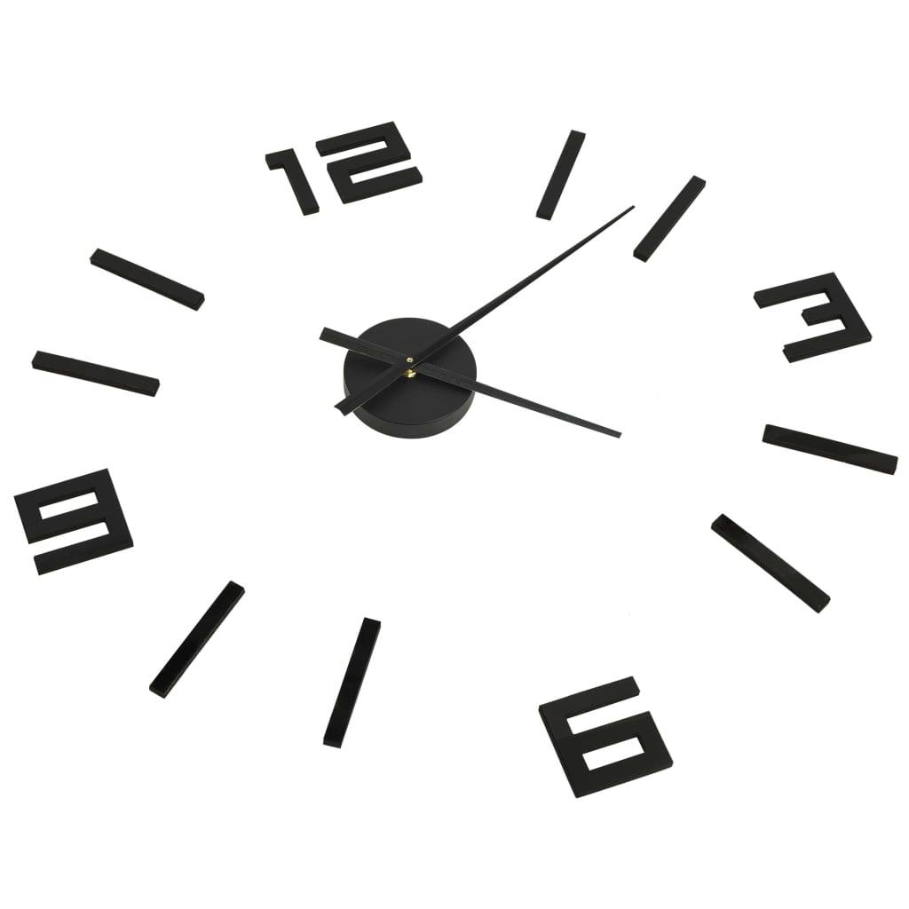 vidaXL 3D-Wanduhr Modernes Design Schwarz 100 cm XXL
