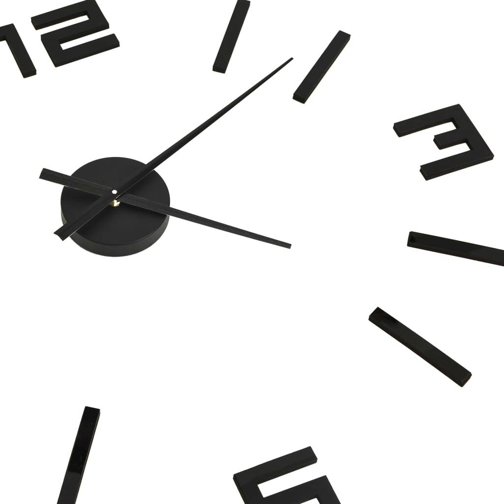 vidaXL 3D-Wanduhr Modernes Design Schwarz 100 cm XXL