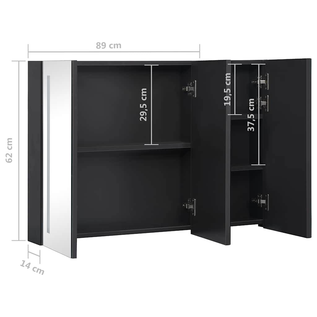 vidaXL LED-Spiegelschrank fürs Bad 89x14x62 cm