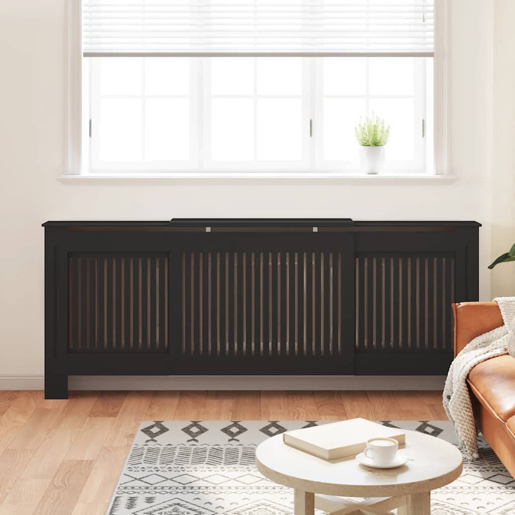 vidaXL MDF Heizkörperverkleidung Schwarz 205 cm