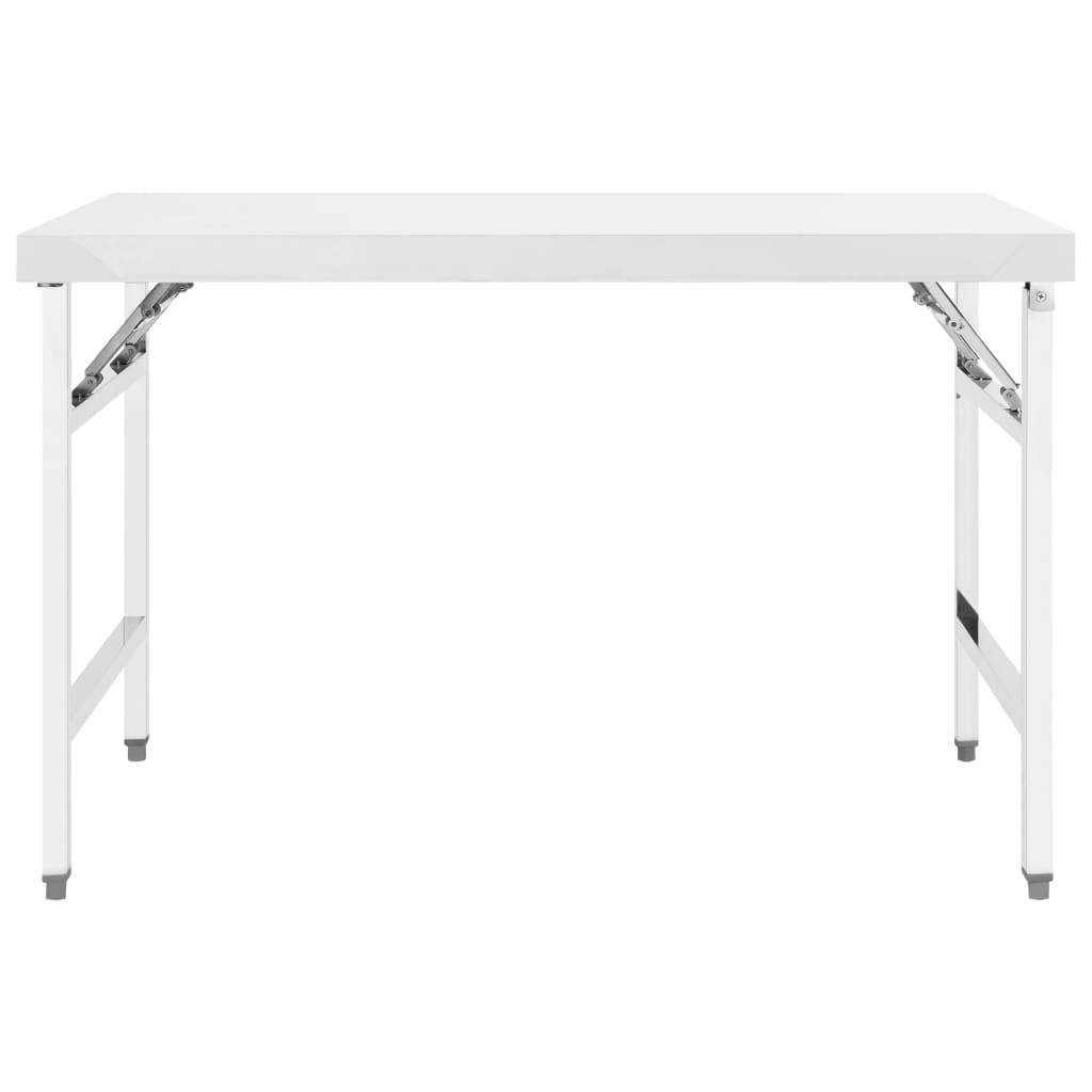 vidaXL Küchen-Arbeitstisch Klappbar 120x60x80 cm Edelstahl