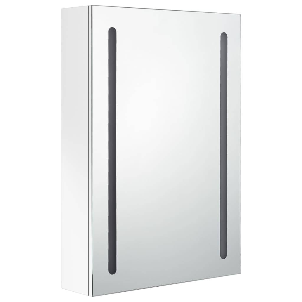 vidaXL LED-Spiegelschrank fürs Bad Glänzend Weiß 50x13x70 cm
