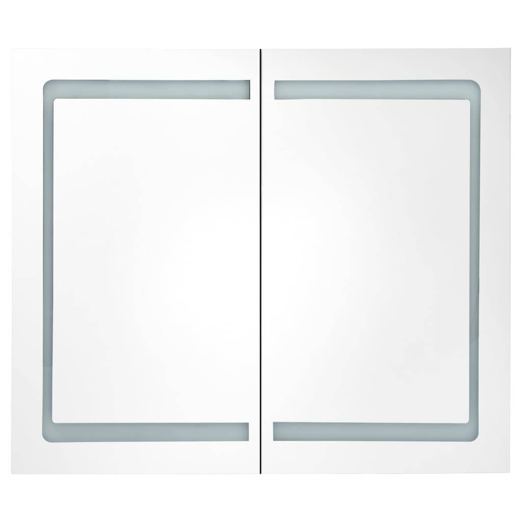 vidaXL LED-Spiegelschrank fürs Bad Betongrau 80x12x68 cm