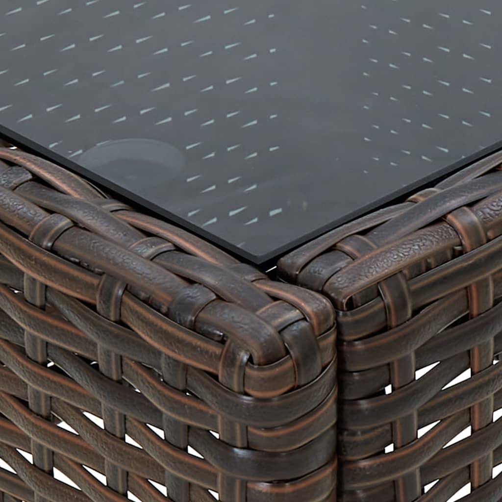 vidaXL Gartentisch Braun 40x40x45 cm Poly Rattan