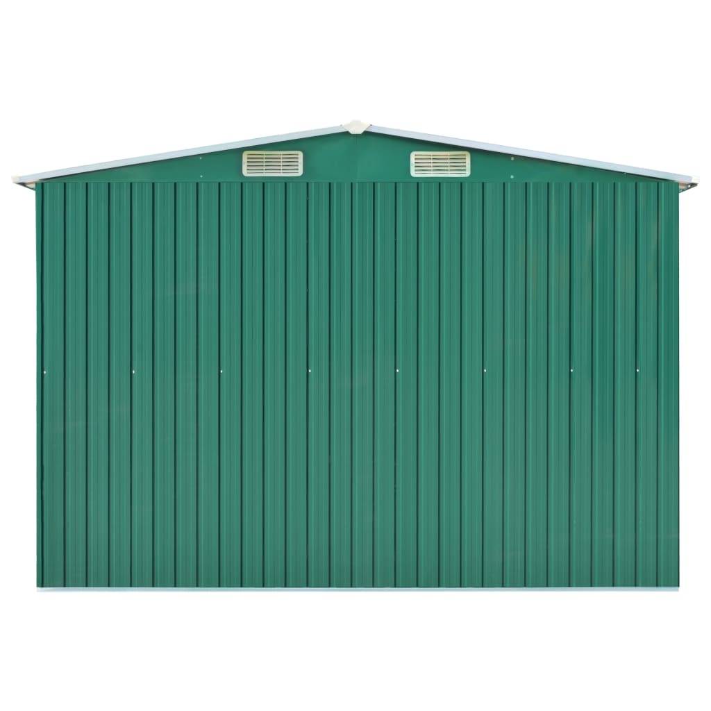 vidaXL Gerätehaus Grün 257x779x181 cm Verzinkter Stahl