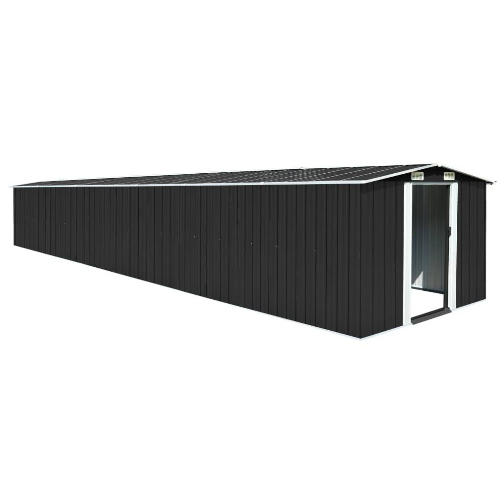vidaXL Gerätehaus Anthrazit 257x779x181 cm Verzinkter Stahl