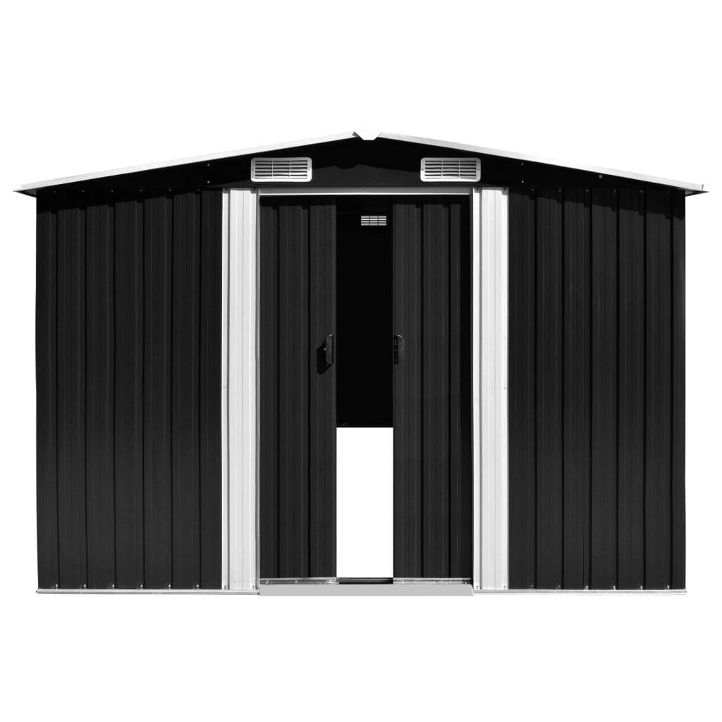 vidaXL Gerätehaus Anthrazit 257x779x181 cm Verzinkter Stahl