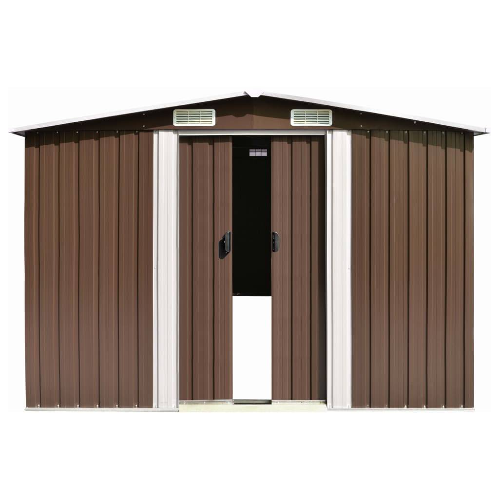 vidaXL Gerätehaus Braun 257x779x181 cm Verzinkter Stahl