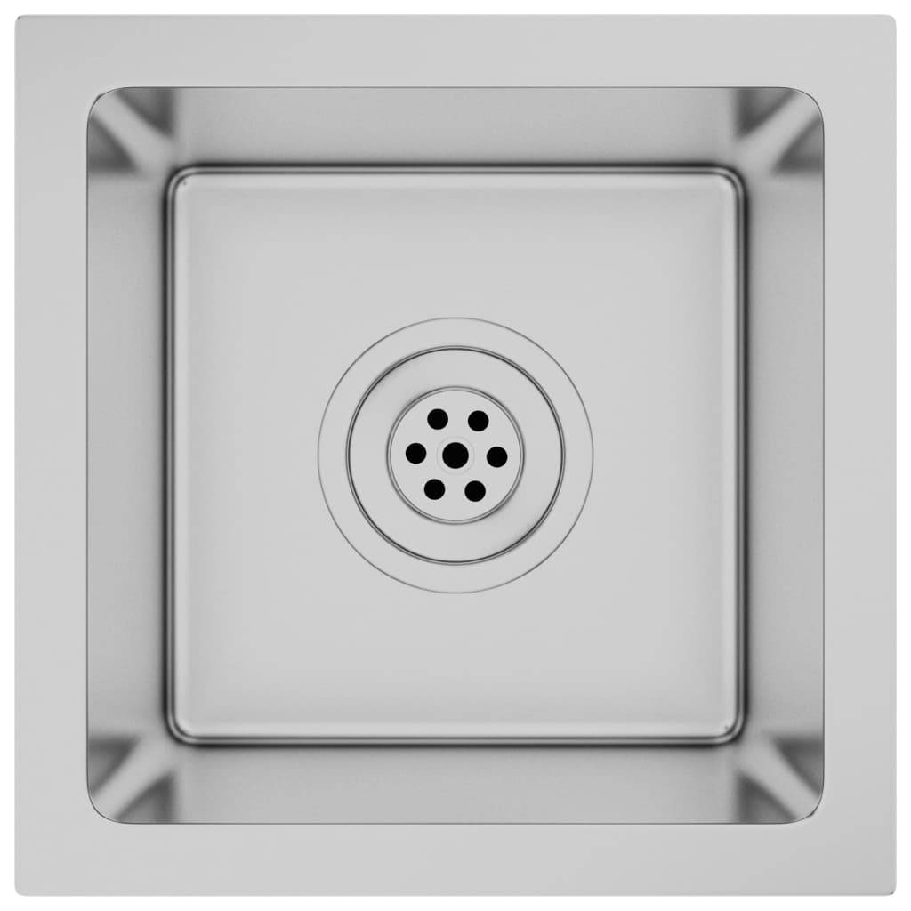 vidaXL Handgemachte Einbauspüle Edelstahl