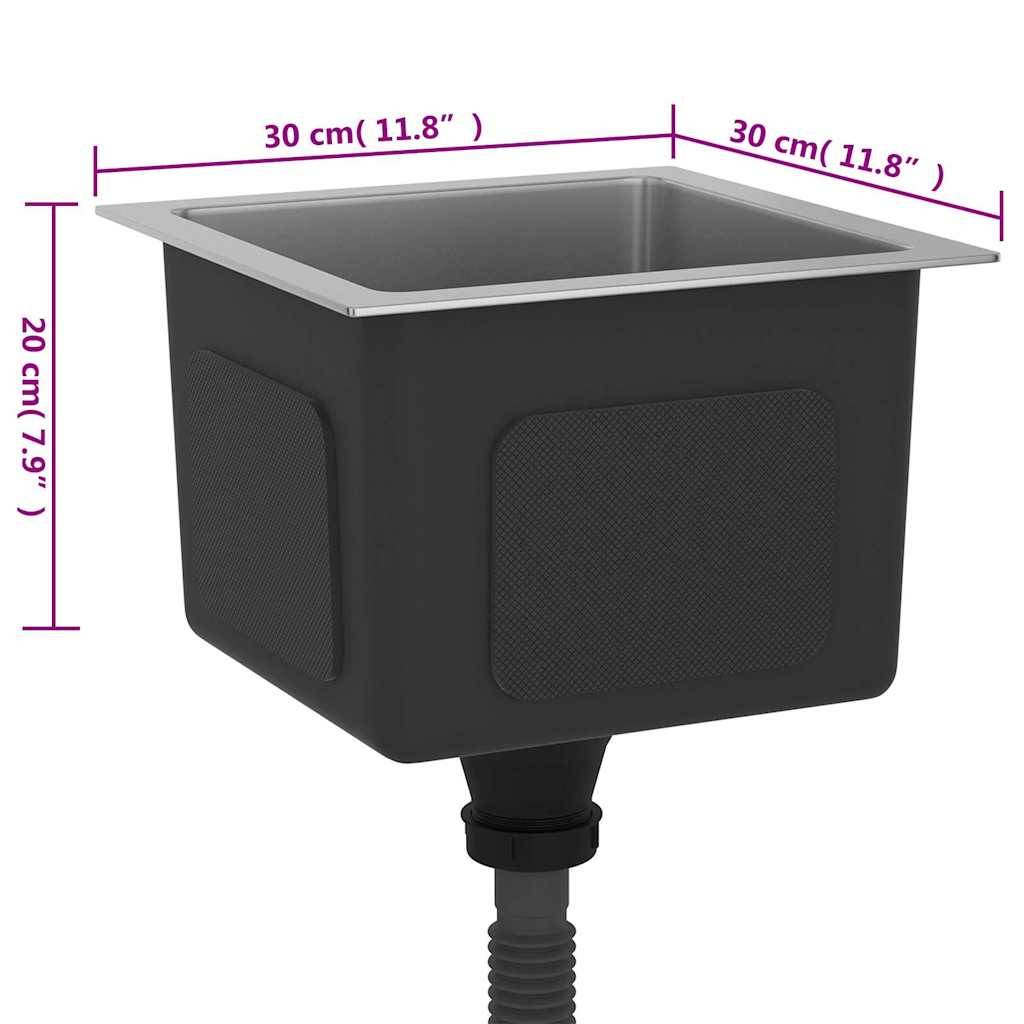 vidaXL Handgemachte Einbauspüle Edelstahl