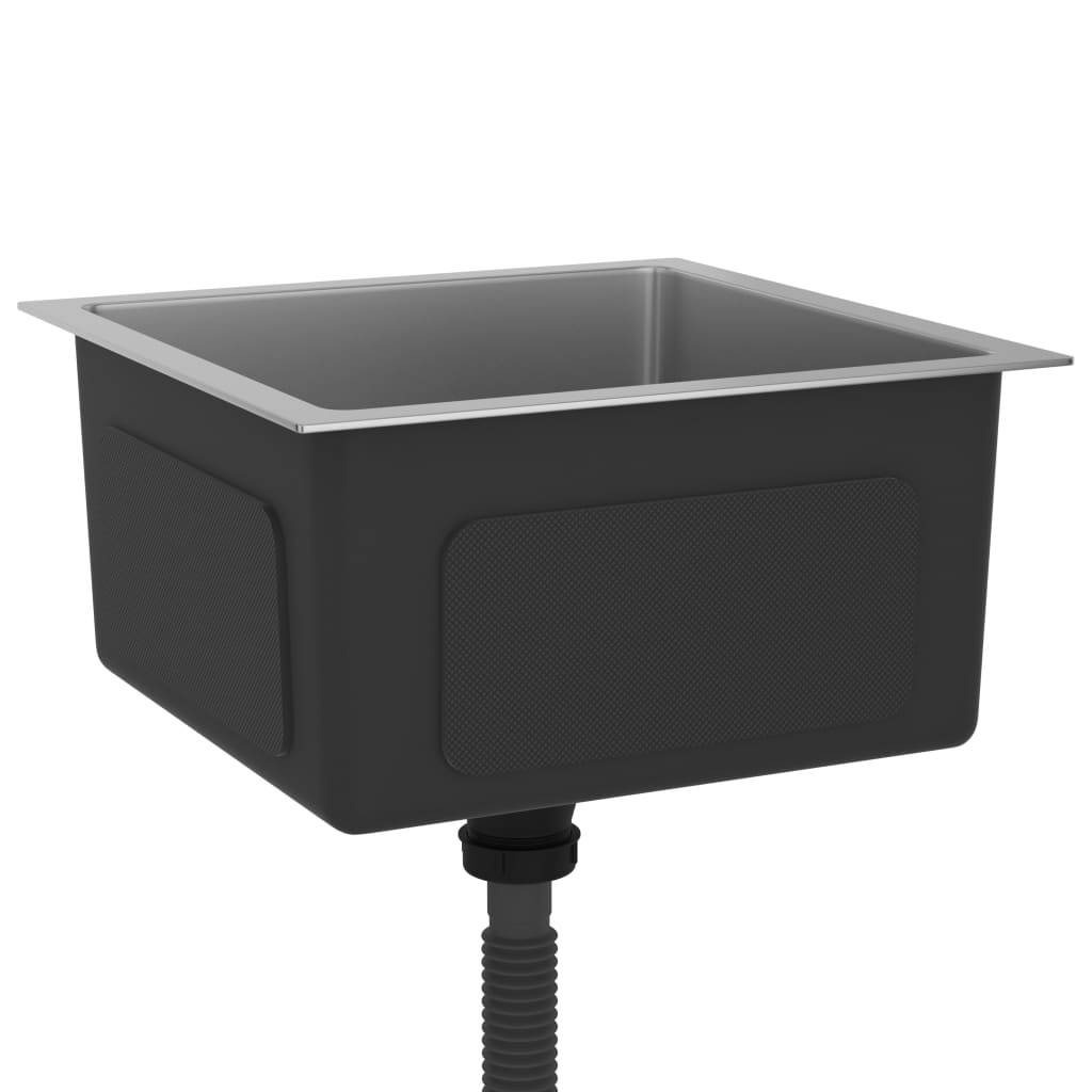 vidaXL Handgemachte Einbauspüle Edelstahl