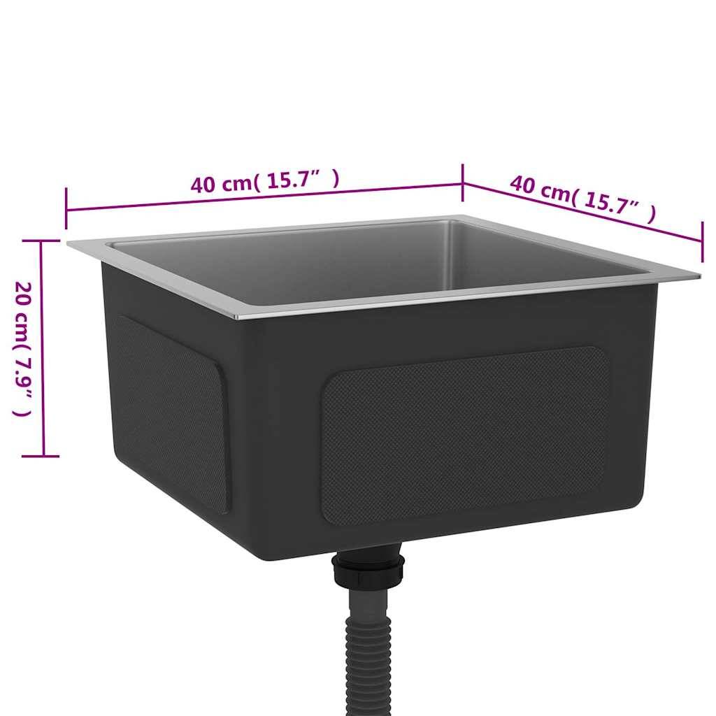 vidaXL Handgemachte Einbauspüle Edelstahl