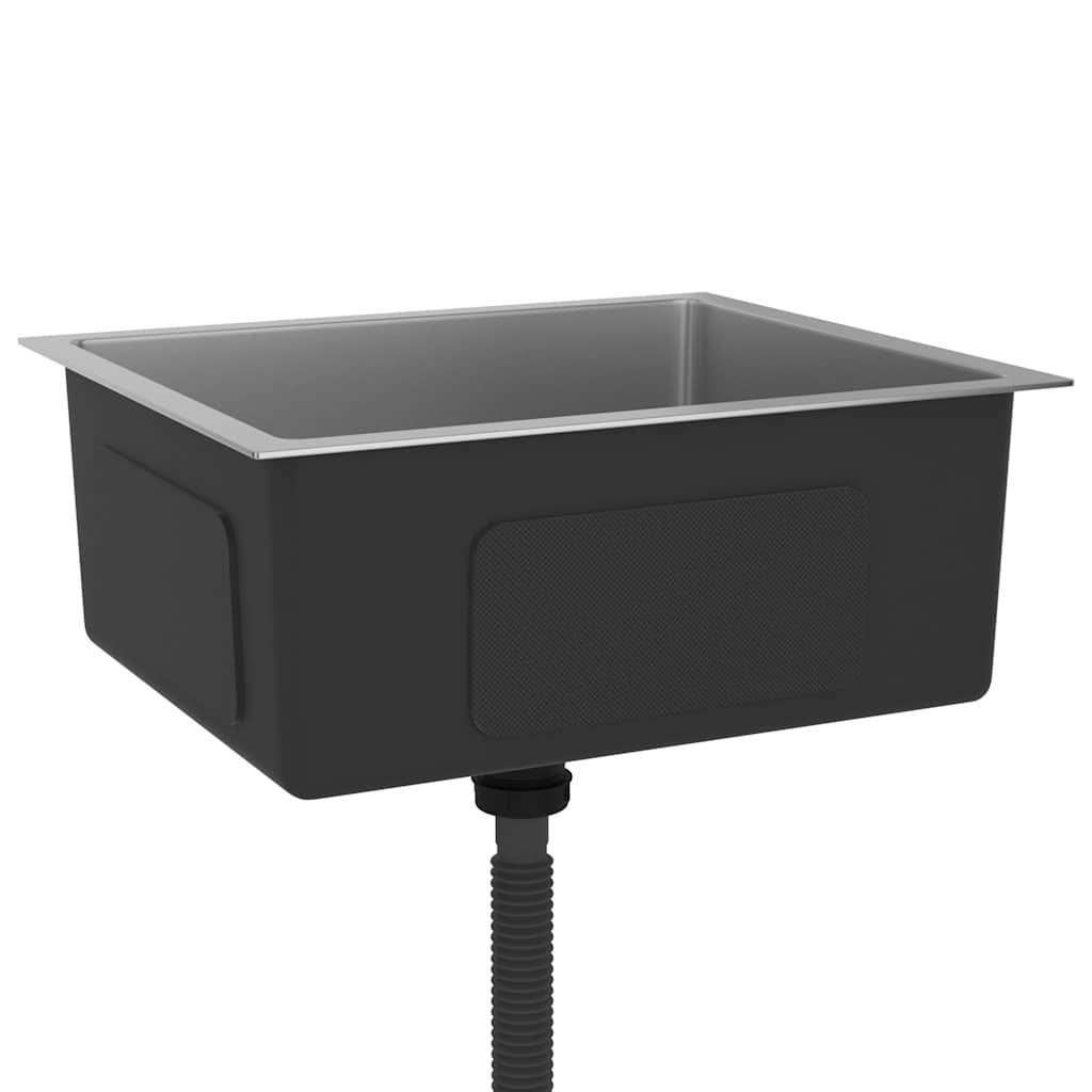 vidaXL Handgemachte Einbauspüle Edelstahl