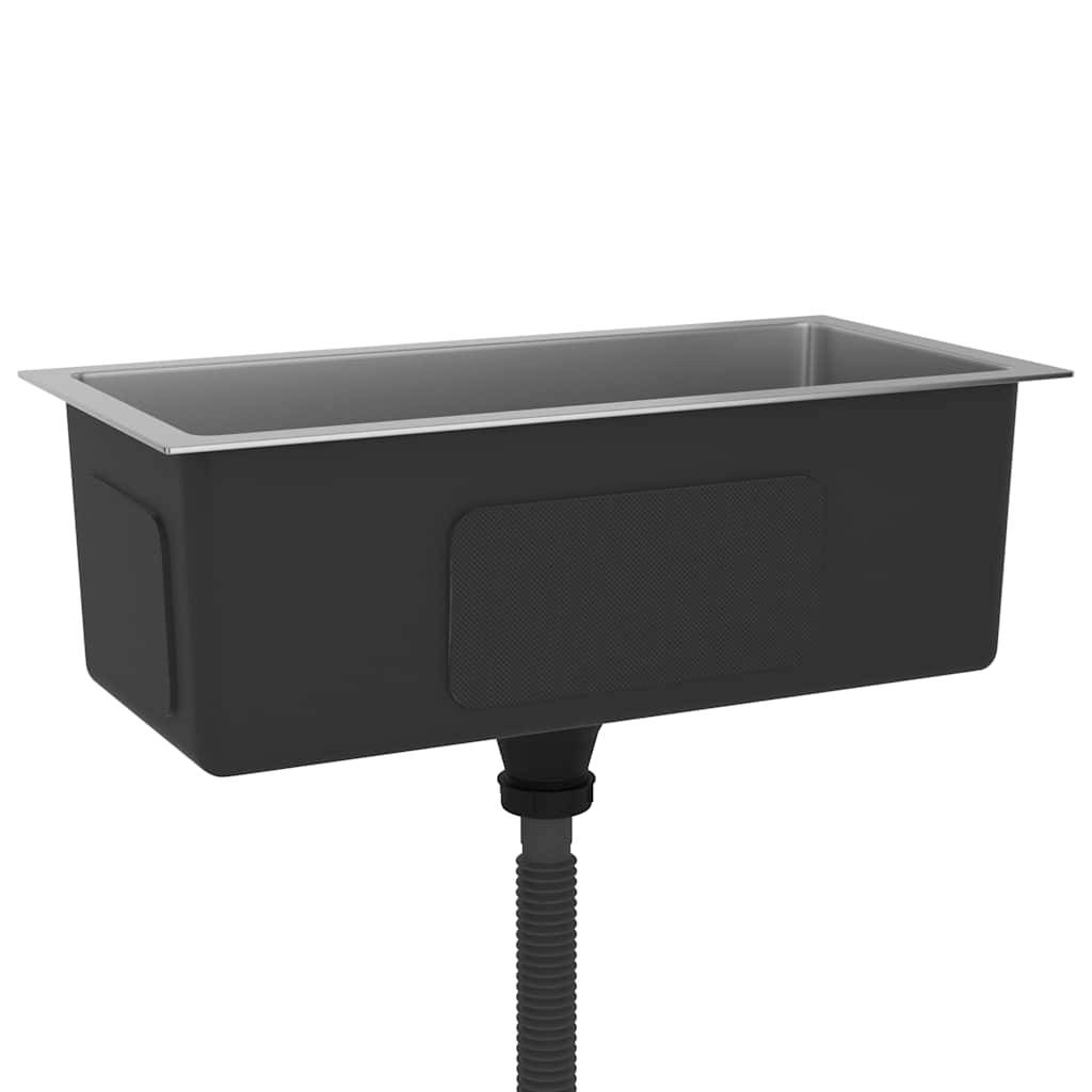 vidaXL Handgemachte Einbauspüle Edelstahl