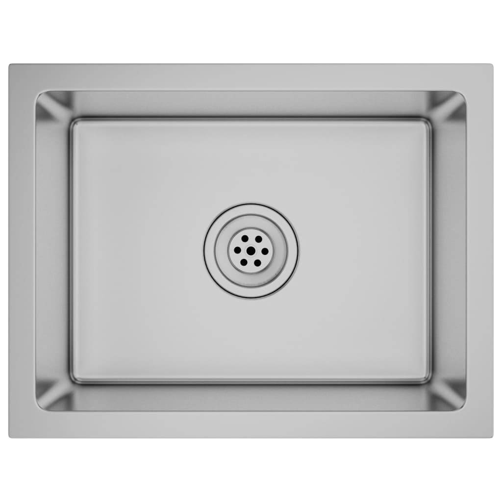 vidaXL Handgemachte Einbauspüle Edelstahl