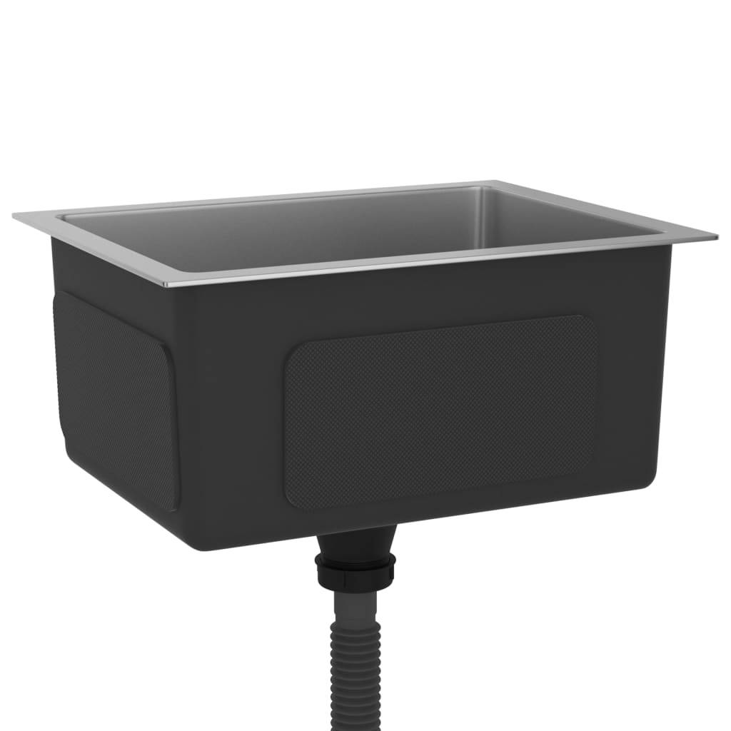 vidaXL Handgemachte Einbauspüle Edelstahl