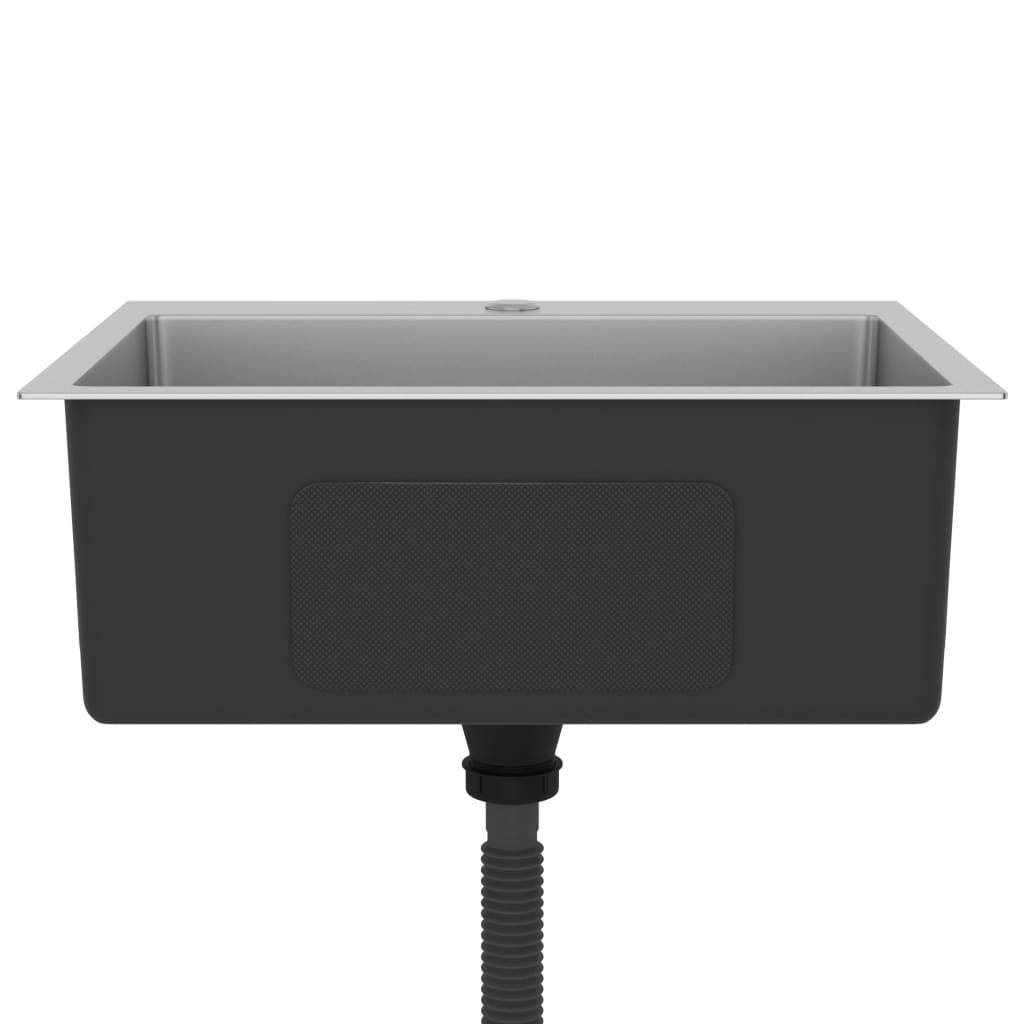 vidaXL Handgemachte Einbauspüle Edelstahl