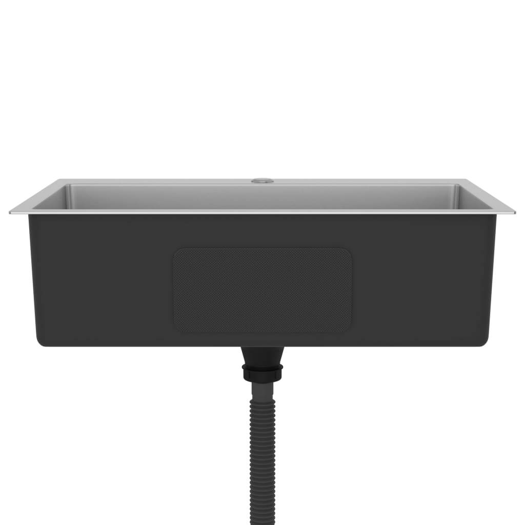 vidaXL Handgemachte Einbauspüle Edelstahl