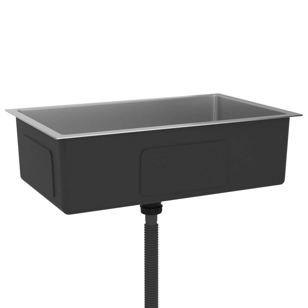 vidaXL Handgemachte Einbauspüle Edelstahl