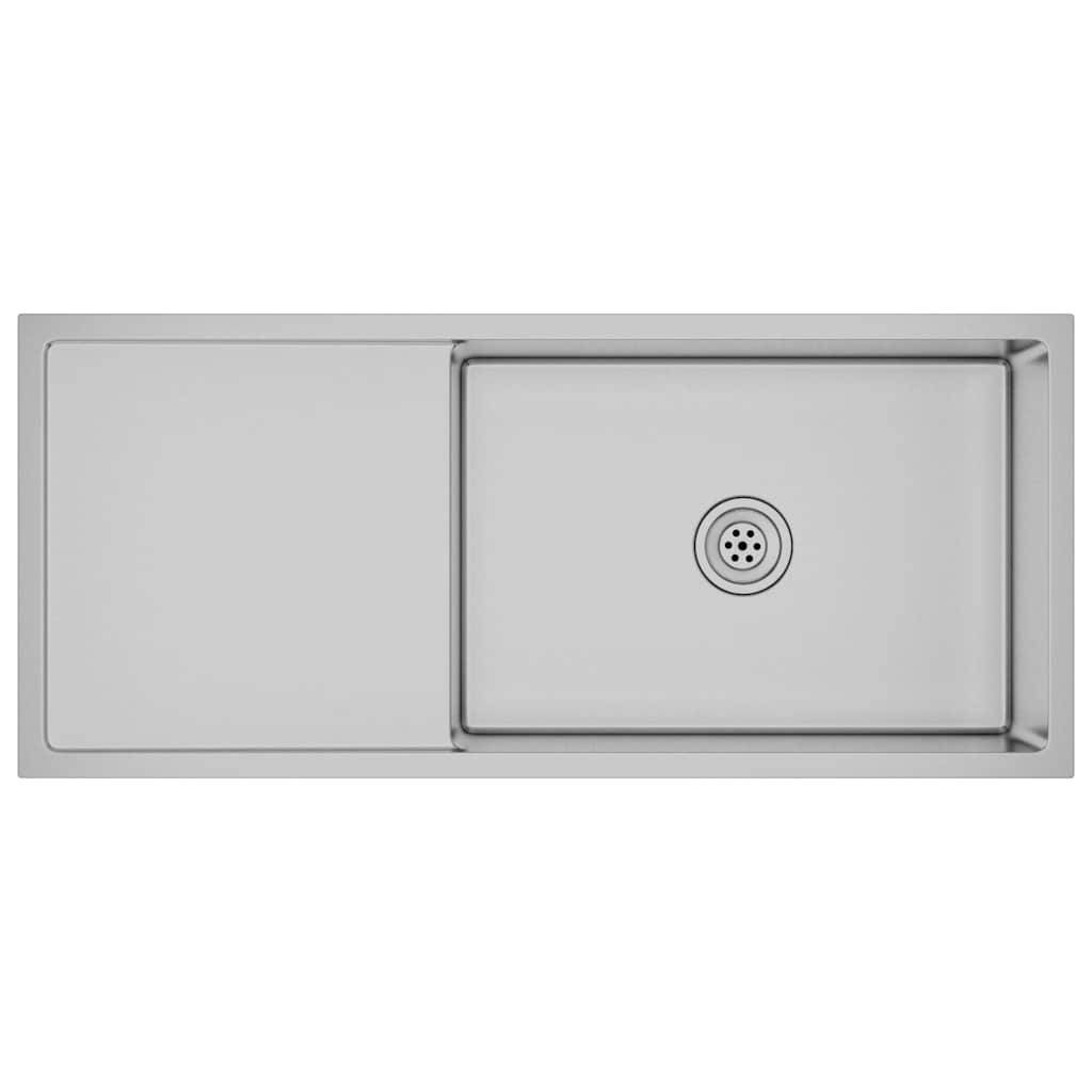 vidaXL Handgemachte Einbauspüle Edelstahl