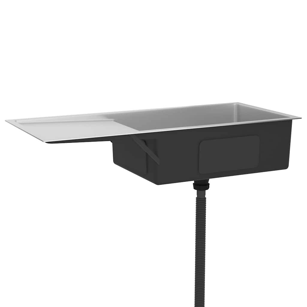 vidaXL Handgemachte Einbauspüle Edelstahl